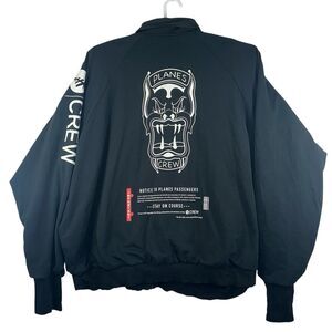 Paper Planes Crew Worlwide Men's Bomber Reversible Jacket Urban Hip Hop Black 3X